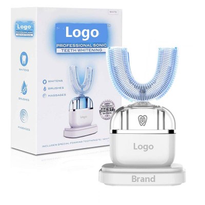 Rechargeable U Type 360 Degree Automatic Toothbrush Sonic Electric Toothbrush Cold Light Whitening Gum Massage Adult